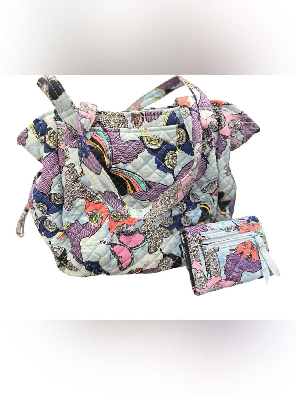 Butterfly By~ Vera Bradley - Satchel shoulder style bag w/ matching wallet